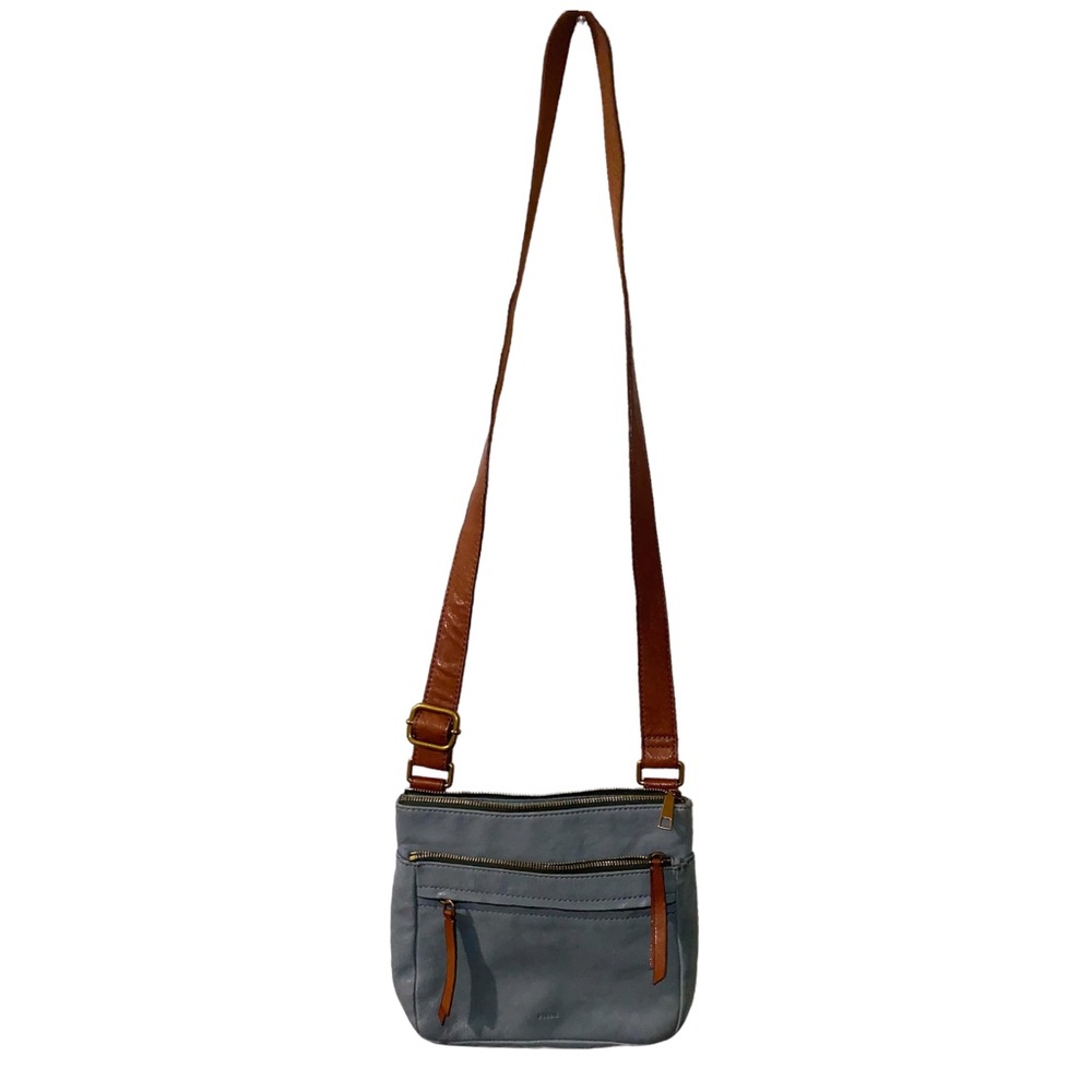 Fossil green leather crossbody purse (can adjust to smaller strap)
